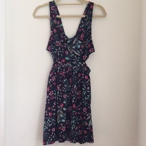 Zara Floral Mini Dress with Cutouts NWOT